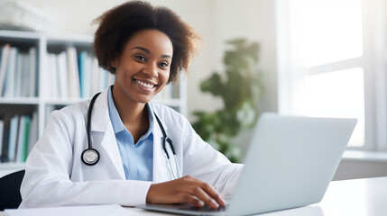 doctor working on laptop computer