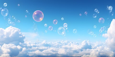 Wall Mural - soap bubbles sky panorama background