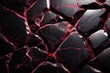  a close up of a black and red wallpaper with a bunch of broken pieces of glass in the middle of the wall and a red light shining on the top of the wall.