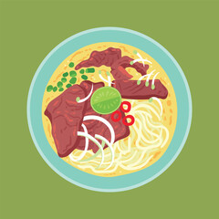 pho bo food vector illustration