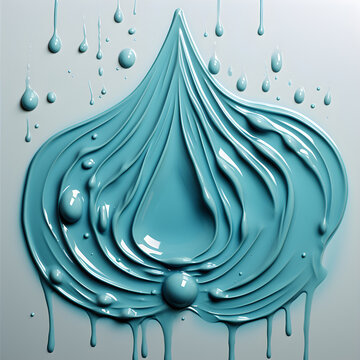water drops waves water blue three dimensional, Generative AI