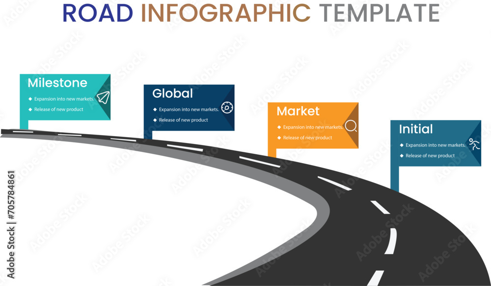 roadmap infographic template Stock Vector | Adobe Stock