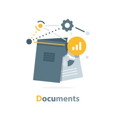 Wall Mural - open folder icon,folder with documents,flat design icon vector illustration