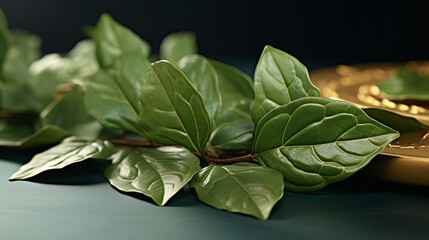 Canvas Print - basil leaves in a garden