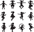 © sahadul - Set of silhouettes kids baby children editable vector icon in various poses