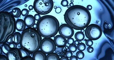 Wall Mural - slow motion macro of floating micro particles molecules in liquid are analyzed with microscope by ch