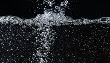 Soda Water Bubbles Splashing Underwater Against Black Background Cola Liquid Texture That Fizzing And Floating Up To Surface Like A Explosion In Under Water For Refreshing Carbonate Drink Concept