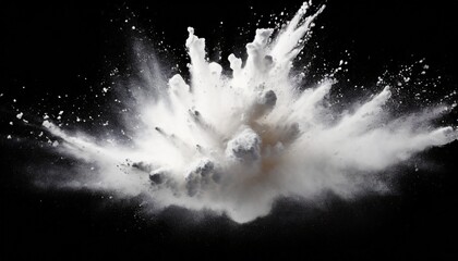 Poster - white powder explosion on black background