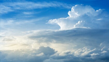 Canvas Print - beautiful blue sky with cloudy in mornig light