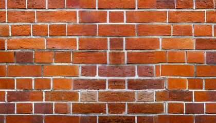 Poster - red color brick wall for brickwork background design panorama format