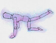 Mannequin excercise fit sport plank position practise training watercolor