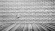 white brick wall texture background wooden floor loft