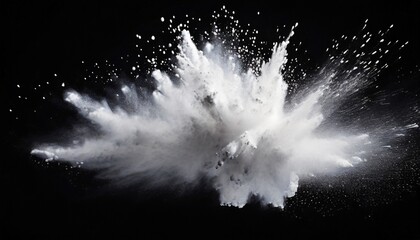 Poster - white powder explosion on black background