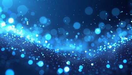 Sticker - blue glow particle abstract bokeh background