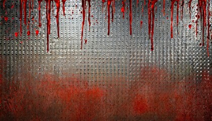 Sticker - halloween background blood on metal wall background