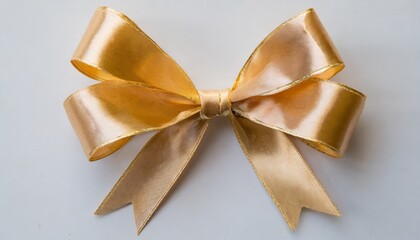 Wall Mural - gold bow on white background