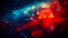 Abstract Geometric Animation With A Dynamic Red And Blue Polygonal Structure, Symbolizing Network Connectivity, Digital Transformation, And Complex Systems

