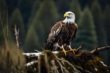 Poster - bald eagle in flight