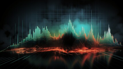 Wall Mural - A futuristic cityscape with neon lights and a dark skyline Generative AI