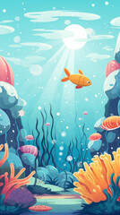 Wall Mural - under the sea for a childrens book