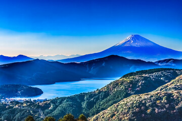 Wall Mural - Colorful Mount Fuji Lookout Lake Ashiniko Hakone Kanagawa Japan