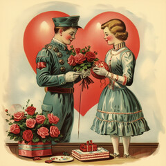 Vintage Valentine's Day illustrations