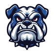 brave animal bulldog head face mascot design vector illustration, logo template isolated on white background