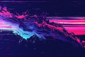 Wall Mural - vhs neon distorted cyberpunk glitch wallpaper background