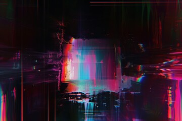 Wall Mural - vhs neon distorted cyberpunk glitch wallpaper background