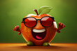 Stylish portrait of an anthropomorphic apple wearing glasses with copy space. 