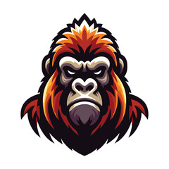  gorilla ape monkey head mascot design logo vector illustration isolated on white background