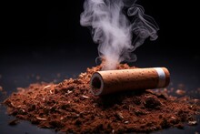 Roll Paper Filter Tube With Tobacco - No Smoking. Generative AI
