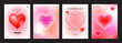 Set of Modern design templates for Valentines day, Love card, banner, poster, cover, invitation. Trendy minimalist aesthetic with gradients and typography, y2k backgrounds. vector illustration.