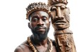Creative portrait of an African man as a sculptor, artistic and skilled, white background