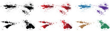 Ink Brush Stroke Scratch Wheat, Orange, Red, Black, Green, Purple Color Blood Claw Illustration Background Set