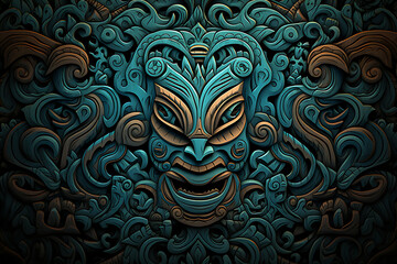 Wall Mural - Art of polynesian background create by AI generated