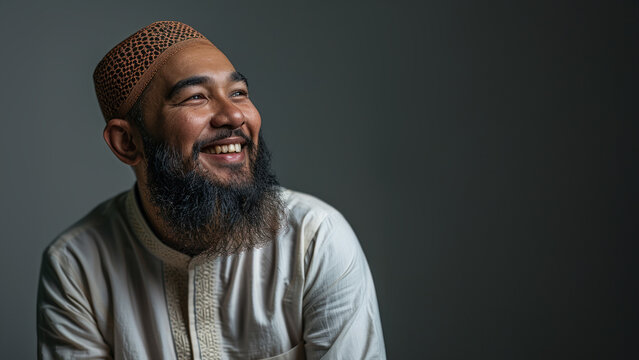 Spontaneous portrait of a middle eastern man smiling