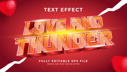 Editable love and thunder text effect