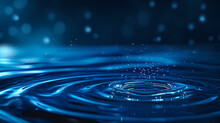 A Futuristic Banner With Water Rings And Ripples On A Dark Blue Background