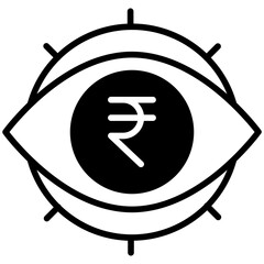 Sticker - Rupees View solid glyph icon