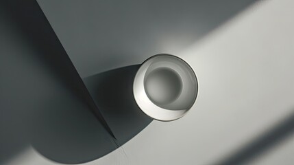 Poster -  a white toilet sitting in a bathroom next to a toilet paper dispenser with a shadow on the wall.