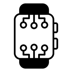 Wall Mural - Digital Smartwatch solid glyph icon