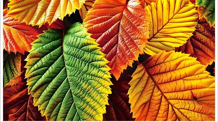 Poster - colorful leaves background