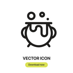 Cauldron icon vector. Linear-style sign for mobile concept and web design. Cauldron symbol illustration. Pixel vector graphics - Vector.	
