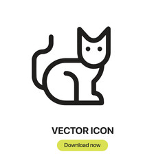 Poster - Cat icon vector. Linear-style sign for mobile concept and web design. Cat symbol illustration. Pixel vector graphics - Vector.	
