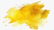 Close up of a vibrant yellow watercolor stain on a clean white background. Perfect for adding a pop of color to your designs