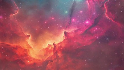 Wall Mural - Loop Animation of galaxy space nebula towards bright light loop Animation. Nebula galaxy. astronomy video