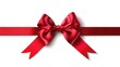 © AIGen - Vibrant Red Ribbon and Bow: Perfect for Holidays, Birthdays, and Celebrations