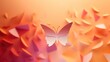 © HA - Paper butterfly on colorful paper origami background.