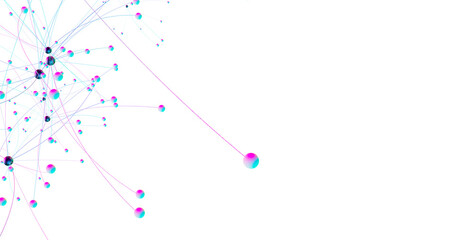 Poster - Abstract digital background of points and lines. Glowing plexus. Big data. Network or connection.